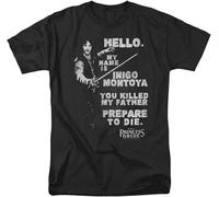 Princess Bride Hello Prepare to Die Movie Adult T Shirt Tee Black(XX-Large)