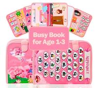 Princess Busy Book for Toddlers 1-3 Years Old, Montessori Activity Book with Various Activities for Girls and Boys, Educational Learning Sensory Chart for Toddlers 1-3 Years Old