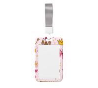 Princess-Butterfly-Castle-Crown Abs Vertical Id Badge Holder, Name Badge with Clear Scanning Film