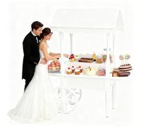 Princess Candy Cart Sweet, 6.5ft Tall White Candy Cart on Wheels, Easy to Assemble, Party Decoration for Birthdays and Weddings