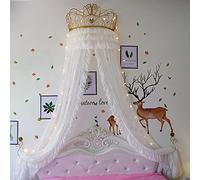 Princess Canopy Bed Curtain for Girls - Round Dome Bed Canopy for Baby Crib & Kids Room Decoration, Creates Magical Castle Atmosphere for Playtime and Relaxation