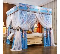 Princess Canopy Bed Curtain with Mosquito Net for Girls - Ideal for Twin/Full/Queen/King Beds Perfect for Kids' Bedrooms and Adult Rooms - Stylish 4 Corner Post Design