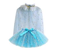 Princess Cape for Girls, Princess Cloak with Tutu Skirt Sparkling Sequins Tulle Princess Cape Princess Fancy Dress for Kids Halloween Birthday Party, Christmas Cosplay Carnival Dress Girls Gifts