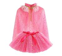 Princess Cape for Girls, Princess Cloak with Tutu Skirt Sparkling Sequins Tulle Princess Cape Princess Fancy Dress for Kids Halloween Birthday Party, Christmas Cosplay Carnival Dress Girls Gifts