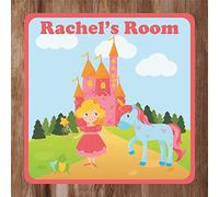 Princess Castle Kids Bedroom Door Sign Personalised For You - Any Name! Door Plaque,Girls/Boys,Nursery,Decor,Kids Room,Fairy Tale,Fantasy