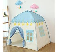 Princess Castle Kids Play Tent Large Fairy Playhouse 51.18x39.37x51.18 Inch Teepee Tent For Children Birthday Gift for Girls Blue, Teepee For Kids, Fairy Playhouse