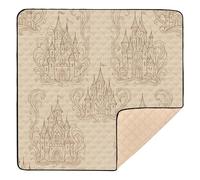 Princess Castle - Vintage Style Soft Thick Baby Play Mat for Floor Waterproof Padded Baby Mat for Baby Toddler Infant, 50'' x 50''