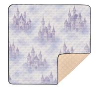 Princess Castle - Watercolor Style Large Stylish Baby Gym & Activity Mat for Floor Portable Activity Entertainment Mat for Baby Toddler Infant, 50'' x 50''