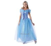 Princess Cinderella Ladies Fancy Dress Disney Live Action Adults Costume Outfit