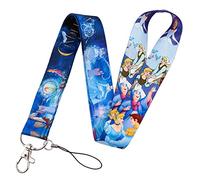 Princess Cinderella Lanyard Keychain, Cartoon ID Badges Lanyard, Key Lanyard for ID Card Holder, Cell Phone Case