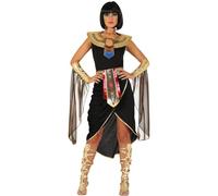 Princess Cleopatra Egyptian Costume for Women Adult Queen of the Nile Black Dress (8-10)