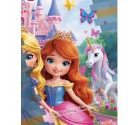 Princess Coloring Book for Kids Ages 4-8: Fun & Easy Coloring Pages with Princesses, Castles, Unicorns, Flowers, and Butterflies