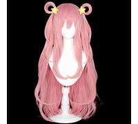Princess Connect! Re Dive Hatsune Light Pink Long Cosplay Wigs 100cm Heat Resistant Synthetic Hair+ Free Wig Cap Wig and Star Hairpin