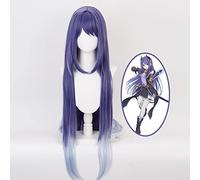 Princess Connect Re:Dive Shijo Rei Cosplay Long Purple Gray Mixed Color Heat Resistant Synthetic Hair+ Wig Cap Halloween
