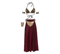 Princess Cosplay Leia Slave Costume Lingerie Uniform Set for Women Halloween Outfits, Red, XX-Large