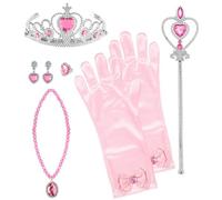 Princess Costume Accessories Set Tiara Wand Gloves Necklace Earrings