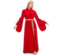 Princess Costume Adult Bride Women's Red Medieval Plus Size Costumes Red Dress Long Sleeve Halloween Party Outfits
