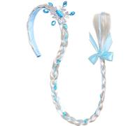 Princess Costume Wig, Princess Headband, Snowflake Crown Headband Hairband Braided Ponytail Hair Extension, for Cosplay Girls Birthday Party Kids DIY Braided Wigs