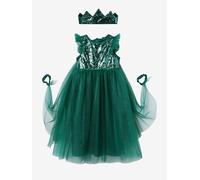 Princess Costume with Veil & Crown emerald green