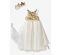 Princess Costume with Veil & Crown gold
