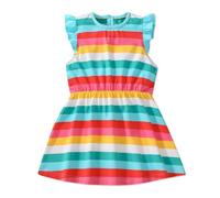 Princess Costumes for Girls Carnival Children's Girls' Dress Short Sleeve Casual A Line Rainbow Stripes Strawberry Ladybird Buterfly Dresses(Multicolour,2-3 Years)