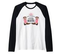 Princess Cowgirl Boots Western Country Rodeo Girl Raglan Baseball Tee
