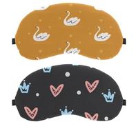 Princess Crown Grey Heart 2-Pack Light-Blocking Soft Breathable Eye Patch Sleeping Masks