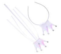 Princess Crown Hairband with Fairy Wand, Pink Plastic Headband | Cute Double Crown Style, Safe Easy Wear for ’s Parties and Birthday Gatherings