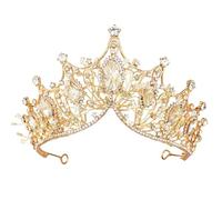 Princess Crown, Rhinestone Crystal, Goddess, Queen, Christmas Costume, Cosplay, Bride Wedding Proms Contest Princess Parties, Gold Helmet, one szie, Crystal, Crystal