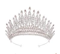Princess Crown Tiaras, Rhinestone Crystal Crown Tiaras, Bridal Wedding Prom Hair Accessories, Crystal Tiara Crowns for Birthday, Proms, Parties, Pageant, Stage Productions (Sliver)