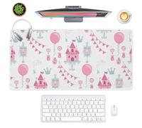 Princess Crowns Desk Mat Large Mouse Mat Gaming with Non-Slip Rubber Base Smooth Face Desk Size Mouse Pad 90X40 cm Mousemat Office Accessories for Gifts Mousepads for School Home Office Gaming