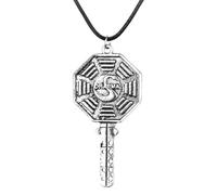 PRINCESS CUTENESS STORE Dharma Initiative LOST Series Desmond Failsafe Key Black Cord Necklace