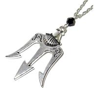 PRINCESS CUTENESS STORE Percy Jackson Camp Half Blood Poseidon Demigod Trident Olympian Silver Tone Necklace