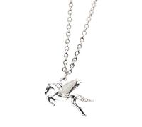 PRINCESS CUTENESS STORE Percy Jackson Luminous Glow Winged Horse Olympian Demigod Pegasus Silver Tone Necklace Annabeth Chase