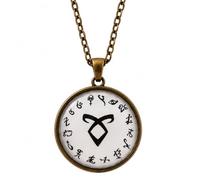 PRINCESS CUTENESS STORE The Mortal Instruments Shadowhunter Dark Bronze Angelic Power Rune Cabochon Necklace