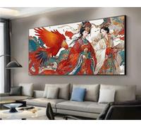 Princess Diamond Art, Diamond Painting Phoenix 40x90 cm, 5D Round Drill Crystal Art Craft Kits Beginner Hobbies for Adults, Rhinestone Embroidery Gem Numbers Canvas Paintings for Home Room Decor S313