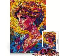 Princess Diana Mosaic Portrait Jigsaw Puzzles 1000 Piece for Adults Mental Logic Toy Peaceful Fun Firm Cut Cherished Gift (50x75cm)
