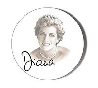 PRINCESS DIANA WITH SIGNATURE 58mm Handbag or Pocket Make Up Mirror 58mm Diameter Novelty Mirror