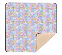 Princess Dress Crown Cartoon Large Non-Slip Baby Activity Play Mat for Indoor Outdoor Washable Kicking Mat for Baby Toddler Infant, 50'' x 50''