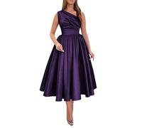 Princess Dress for Juniors Dress Sleeveless Short Off Shoulder Formal Evening Party Gown for Women YIAX158 Grape UK16