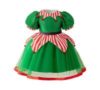 Princess Dress Girls, Christmas Dress for Children, Tulle Dress, Round Neck, Short Sleeve, Layered Tulle Tutu Evening Dress, Princess Dress, Merry Christmas Dresses, Christmas Party Dress, Clothing