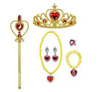 通用 Princess Dress Up Accessories,Girl's Jewelry Dress Up Play Set Tiara Crown and Magic Wand, Girl's Party Cosplay Dress Costumes Accessories Kit