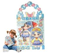 Princess Dress Up Stickers, Sticker Books for Girls, Princess Reusable Activity Book Fashion Dress Stickers, Waterproof Sticker Pad for