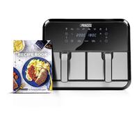 Princess Dual Air Fryer 8L Double Basket 1600W Black Silver 8 Presets 182074