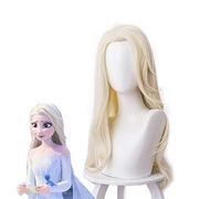 Princess Elsa Ice Snow Queen Long Wavy Blonde Loose Wave Cosplay Halloween Carnival Synthetic Hair + Free Wig Cap ZL-001