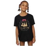 Princess Enchanted Winter Party Cotton T-Shirt Disney Black 3-4 Years