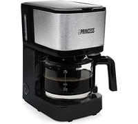 Princess Filter Coffee Machine - 0.75 Litre Glass Jug, 8 Cups, Stainless Steel with Permanent Filter, 600 Watt, 246030, Black, Silver
