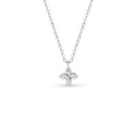 Princess Flower 18ct White Gold 0.10ct Diamond Pendant Necklace