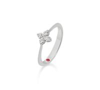 Princess Flower 18ct White Gold 0.10ct Diamond Ring - Ring Size O