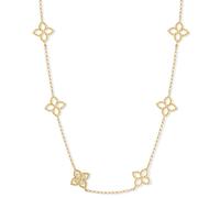 Princess Flower 18ct Yellow Gold 0.03ct Diamond Necklace